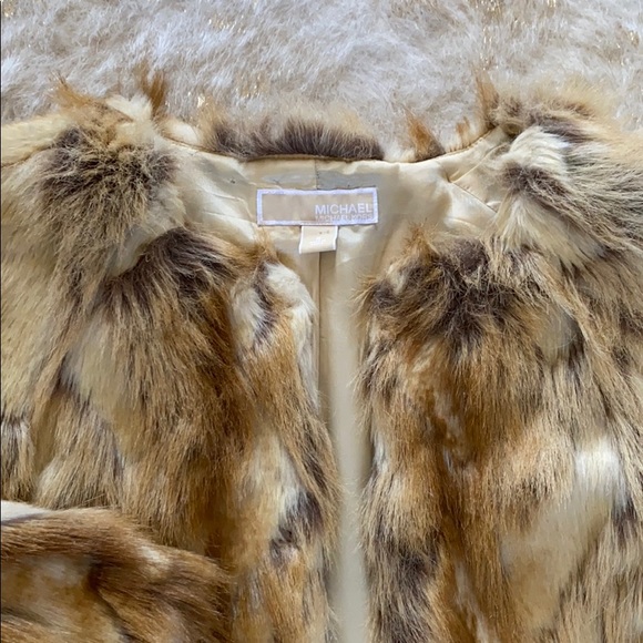 Michael Kors Faux Rabbit Fur 3/4 Sleeve Coat - Picture 2 of 4